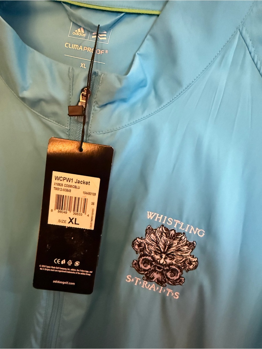 NWT Adidas Golf ClimaProof Whistling Straits Jacket Womens XL Blue